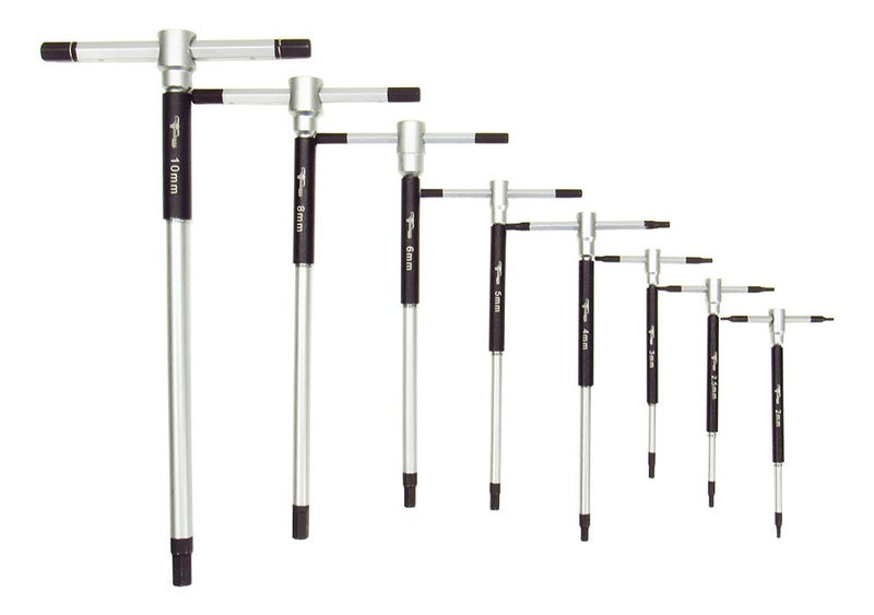 Pit Posse 8pc Metric T-Handle Hex Allen Key Wrench Tool Set - 3-Way Rotating Spinning Sleeve for Fast Spin Action - Includes Storage Rack - Made of High Carbon Steel - Auto Bike Moto Bicycle - Image 2